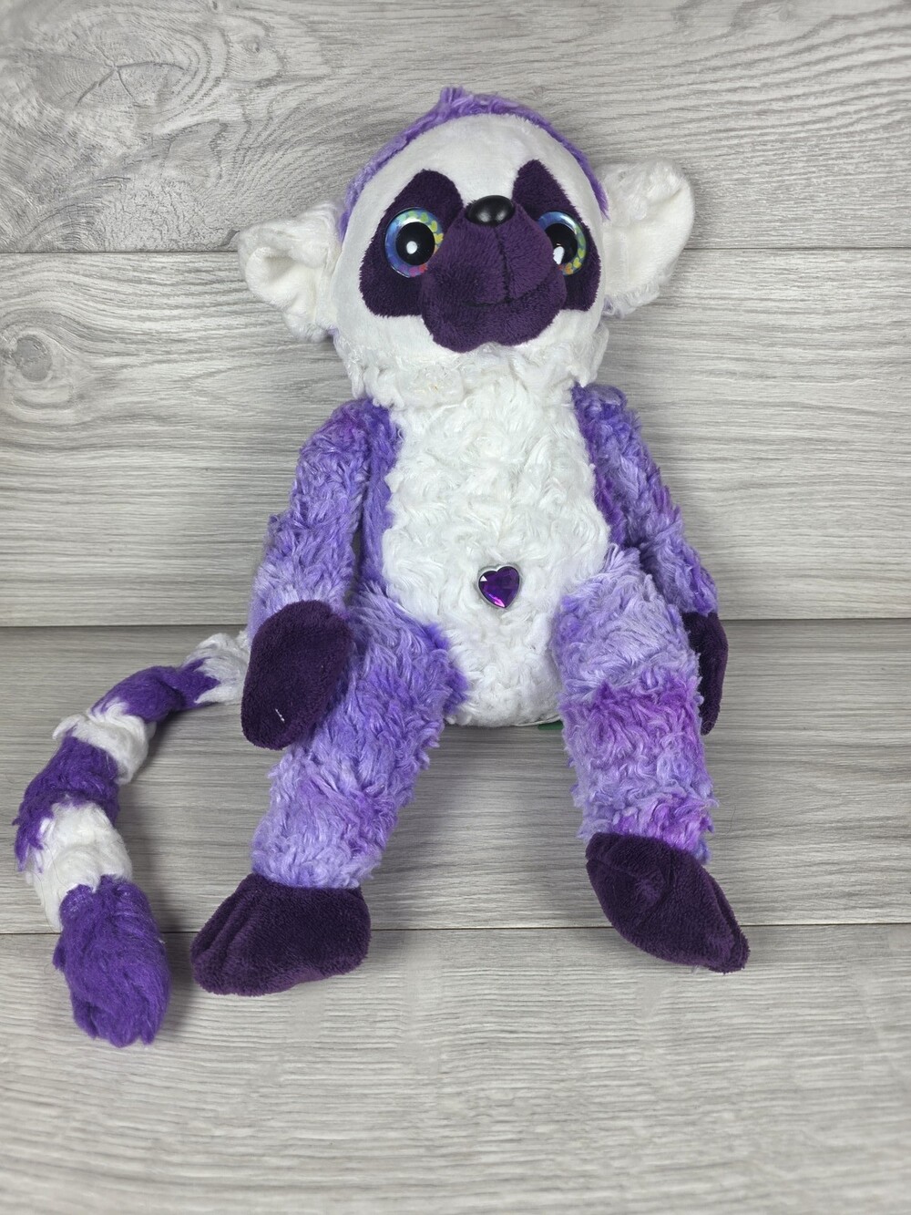 Wild Republic Plush Lemur Purple Colorful Heart-Themed 12" SU50